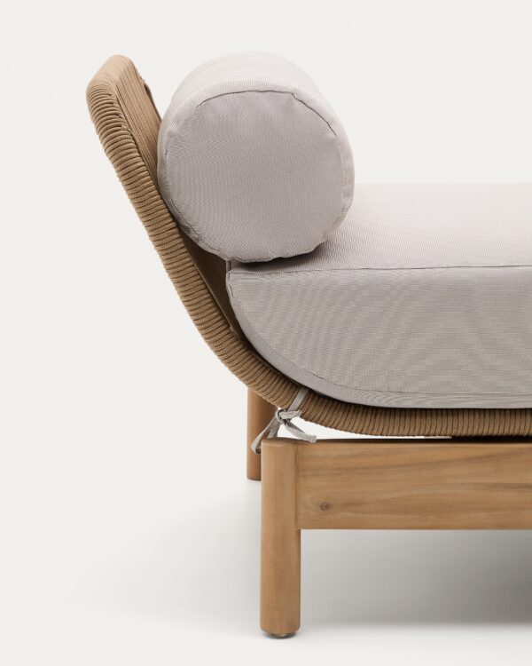 Tumbona Catalina de cuerda beige y madera maciza de acacia FSC 100%