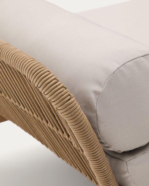 Tumbona Catalina de cuerda beige y madera maciza de acacia FSC 100%