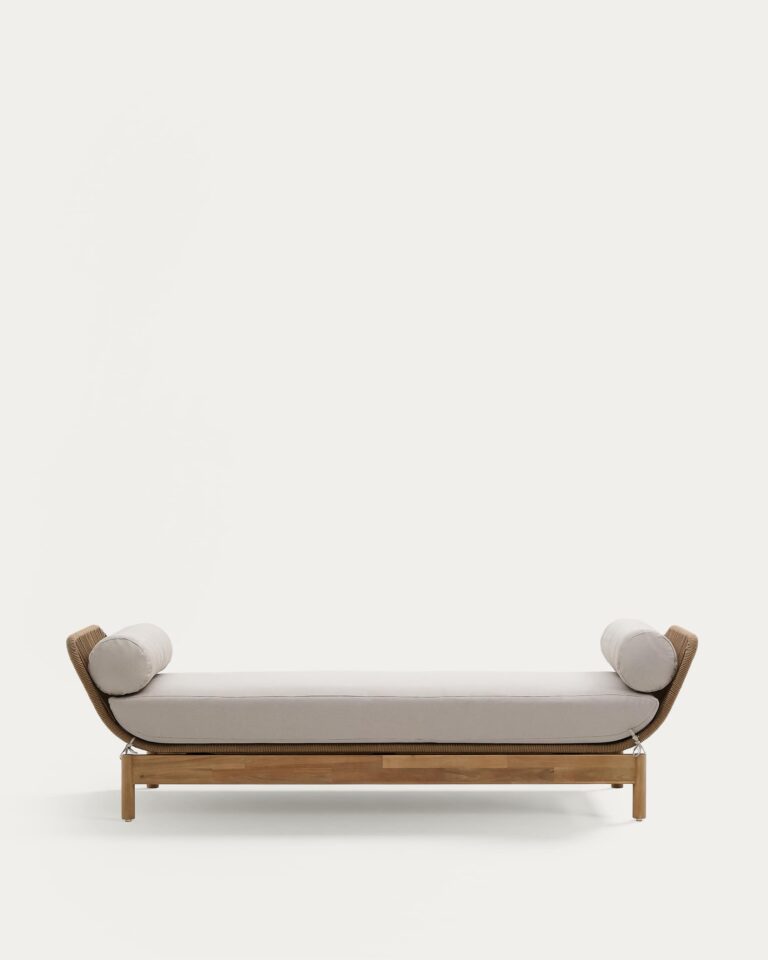 Tumbona Catalina de cuerda beige y madera maciza de acacia FSC 100%