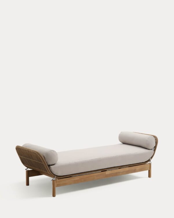 Tumbona Catalina de cuerda beige y madera maciza de acacia FSC 100%