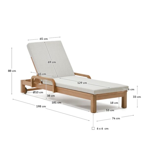 Tumbona Sonsaura de madera maciza de eucalipto FSC 100%