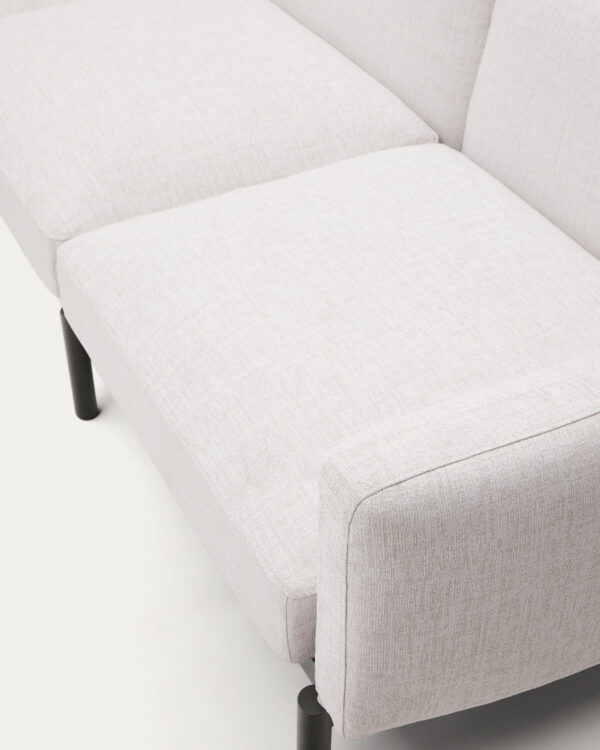 Sofá modular de exterior Sorells 4 plazas con tapizado beige y aluminio gris 370 cm