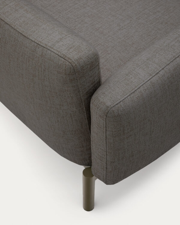 Butaca modular de exterior Sorells con tapizado gris y aluminio verde