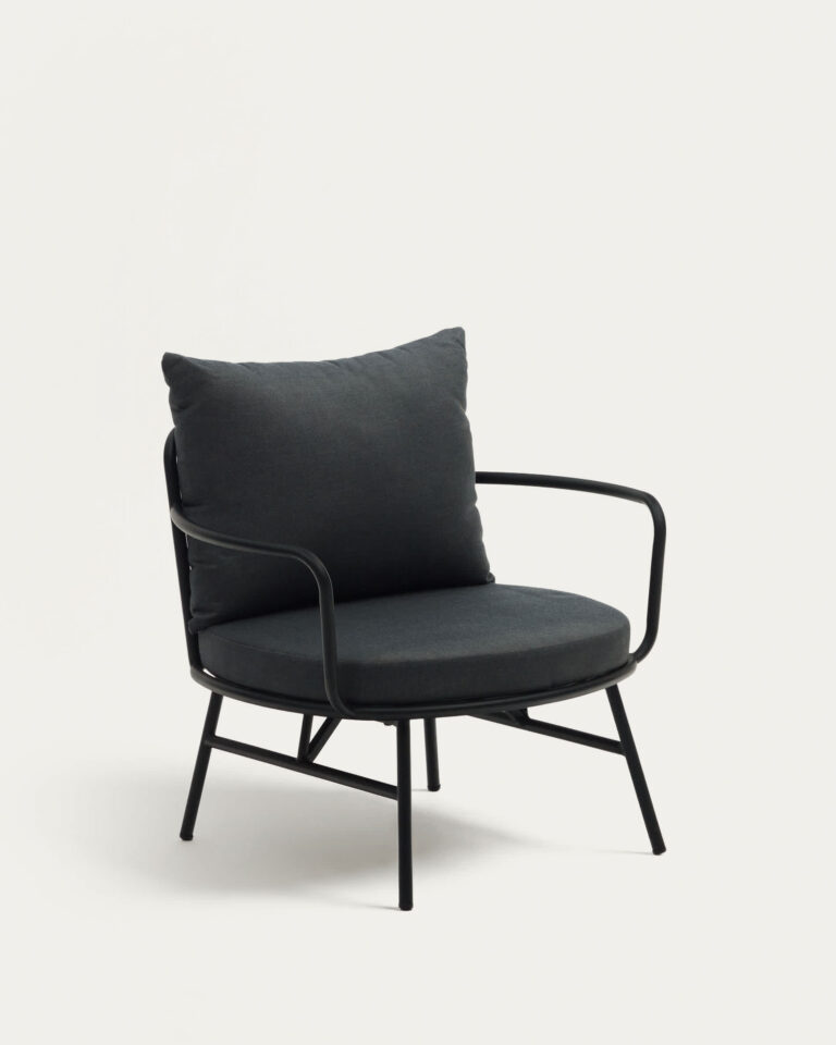 Sillón Bramant de acero con acabado negro