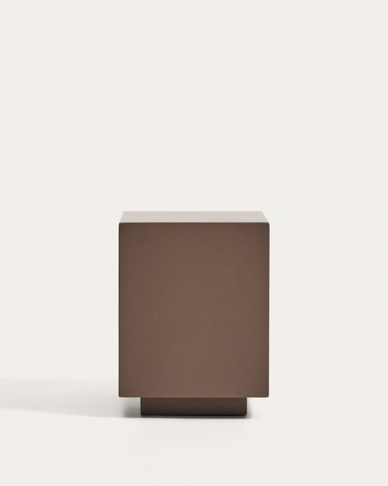 Mesa auxiliar Rustella de cemento marrón 35 x 35 cm