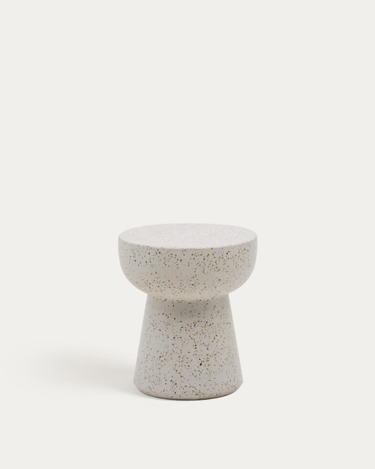 Mesa auxiliar Pada de terrazo blanco Ø 40 cm