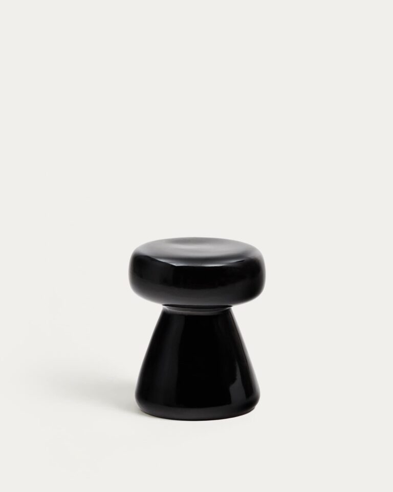 Mesa auxiliar Manya de cerámica negro Ø 38 cm