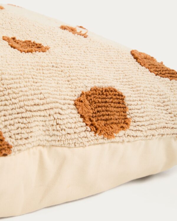 Funda de cojín de suelo Tandani de algodón beige con diseño de guepardo naranja 70 x 70 cm