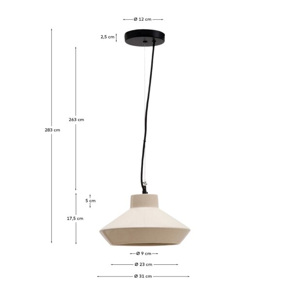 Lámpara de techo Portol de cerámica beige
