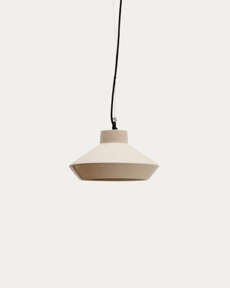 Lámpara de techo Portol de cerámica beige