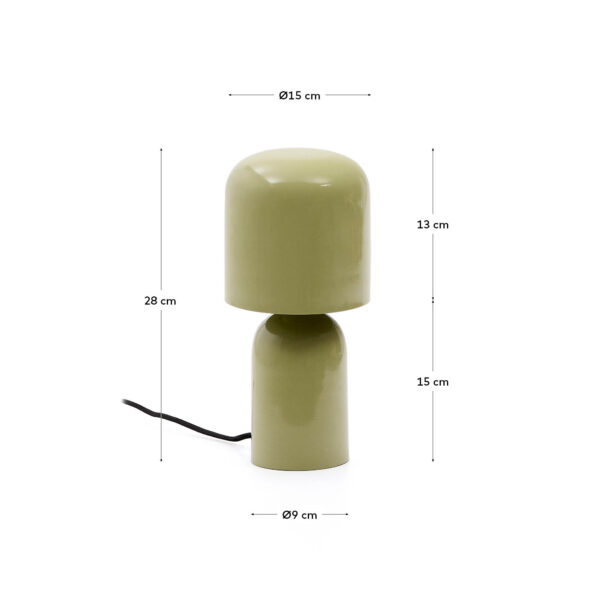 Lámpara de mesa Monze de metal pintado verde claro