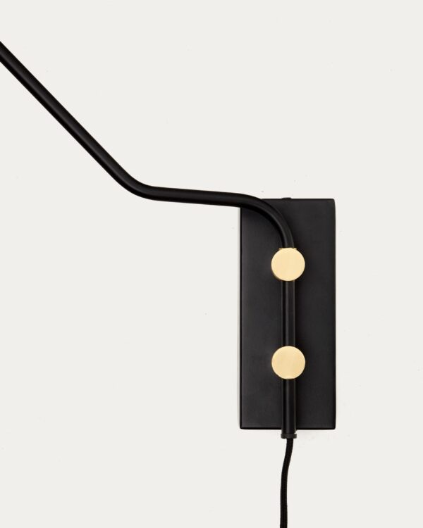 Aplique de pared Jex de metal pintado negro
