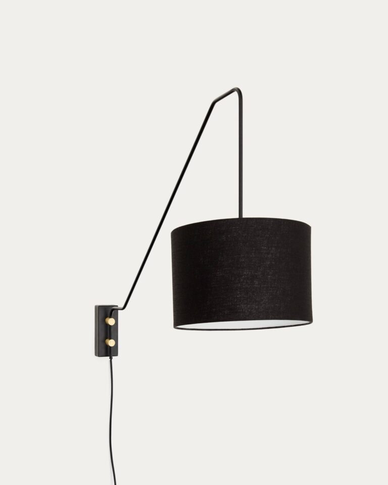 Aplique de pared Jex de metal pintado negro