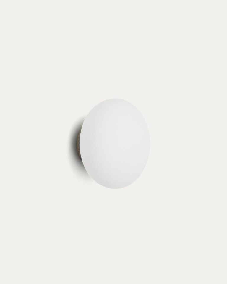 Aplique Bamila de cristal ahumado y níquel Ø15 cm