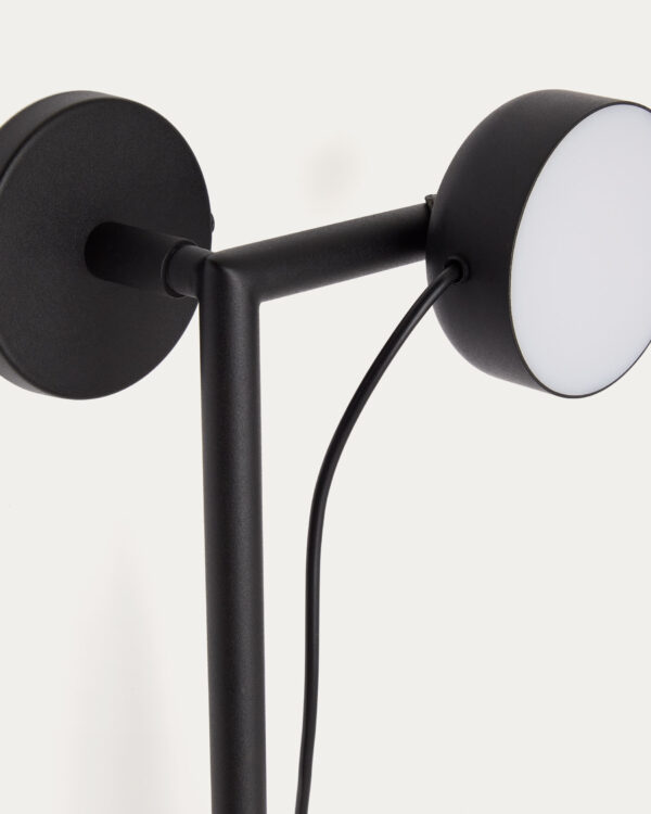 Aplique de pared Orey de metal negro con foco multiposición