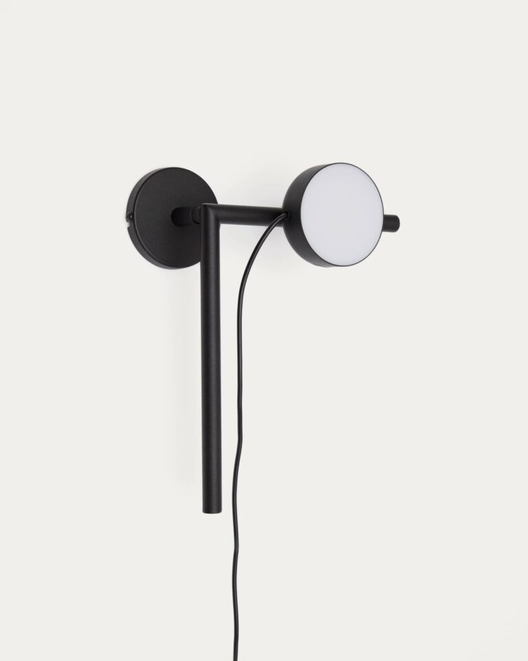 Aplique de pared Orey de metal negro con foco multiposición