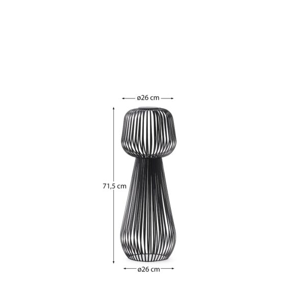 Lámpara de pie solar Reiba de metal negro