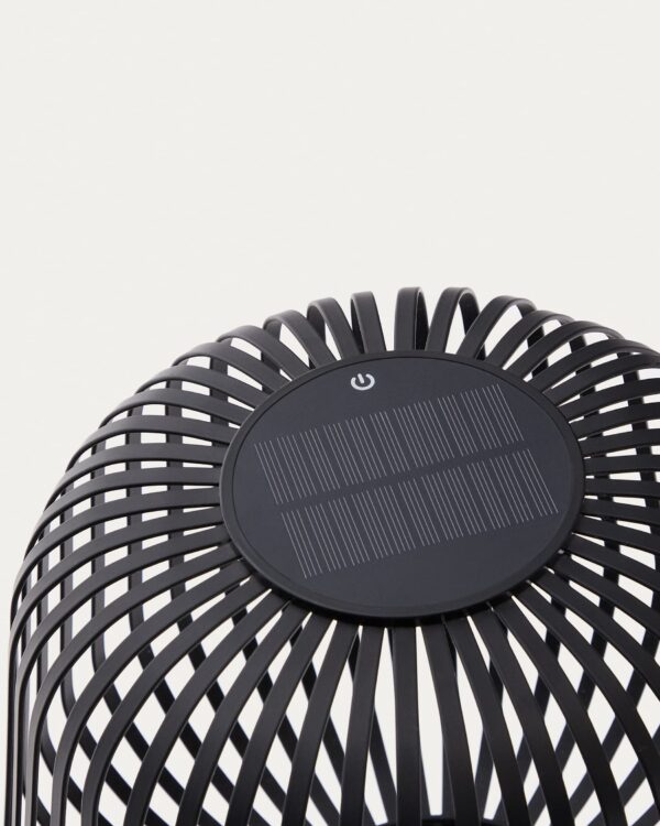 Lámpara de pie solar Reiba de metal negro