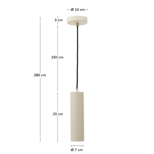 Lámpara de techo Andia de aluminio con acabado pintado beige