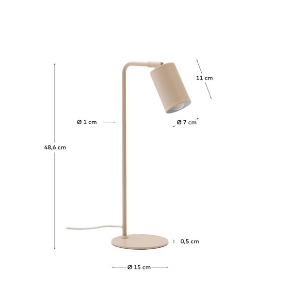 Lámpara de escritorio Manie de metal con acabado texturizado beige