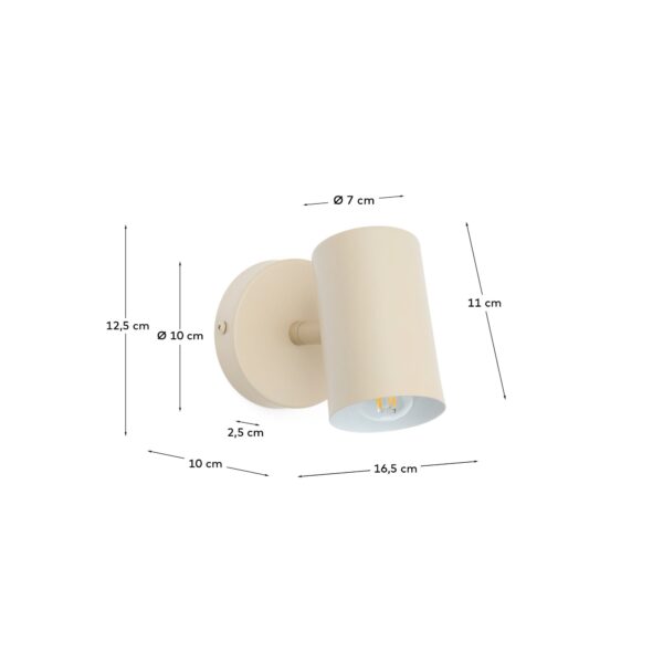 Aplique de pared Manie de metal con acabado texturizado beige