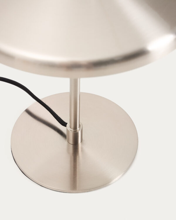 Lámpara de mesa Nuvira de acero cepillado gris claro
