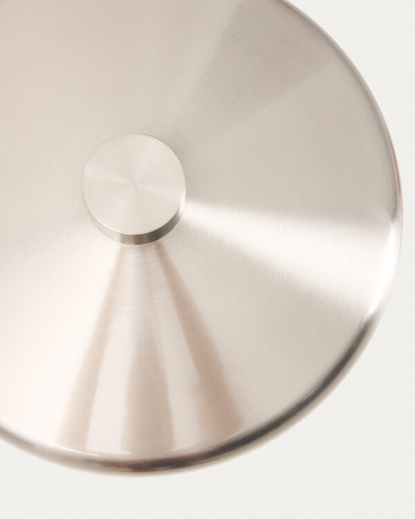 Lámpara de mesa Nuvira de acero cepillado gris claro