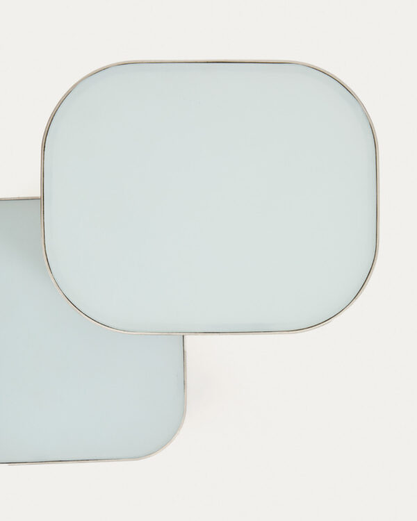 Lámpara de mesa Tandan de metal gris con acabado cepillado