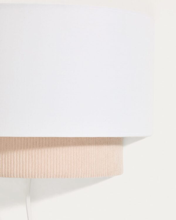 Aplique de pared Bianella de algodón y pana beige 30 cm