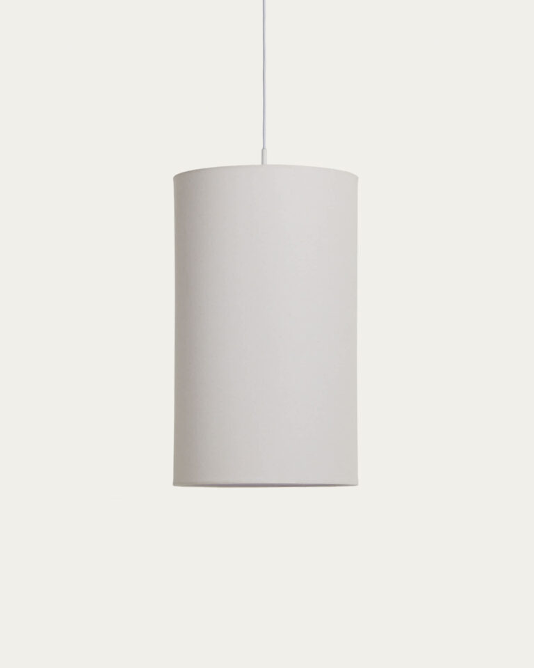 Pantalla para lámpara de techo Niani en algodón color marfil Ø30 cm