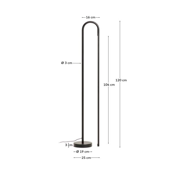 Lámpara de pie Bow de aluminio negro