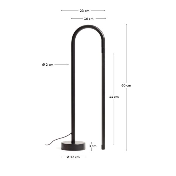 Lámpara de mesa Bow de aluminio negro