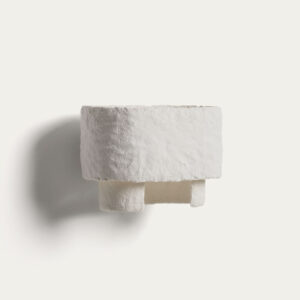 Aplique de pared Bedala de papel maché blanco
