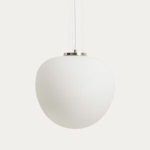 Lámpara de techo Ardali de cristal ahumado y acero con acabado cepillado Ø40 cm