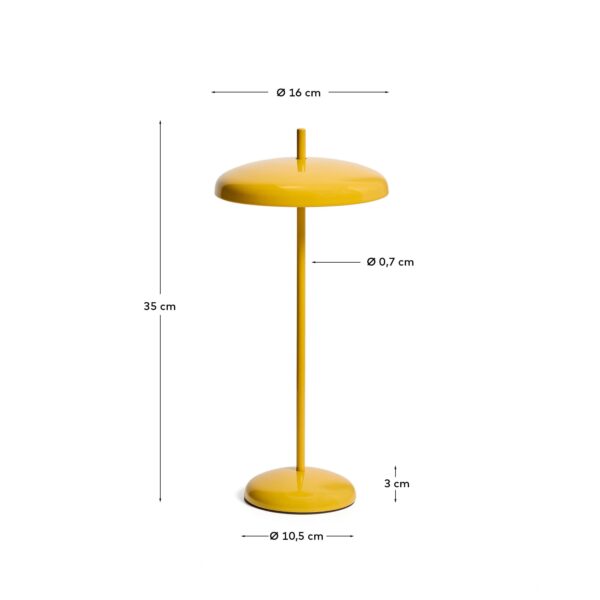 Lámpara de mesa portátil Porte de aluminio amarillo