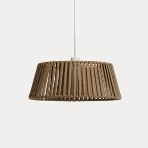 Pantalla para lámpara de techo Aldet de cuerda plana beige Ø46 cm
