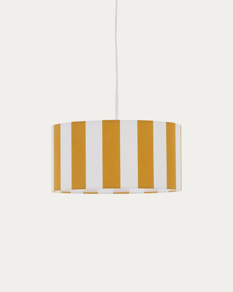 Pantalla para lámpara de techo Ciral con rayas amarillo y blanco Ø 40 cm