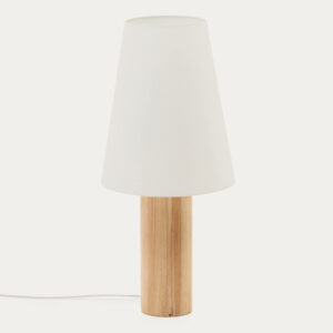 Lámpara de pie Marga de madera maciza con acabado natural