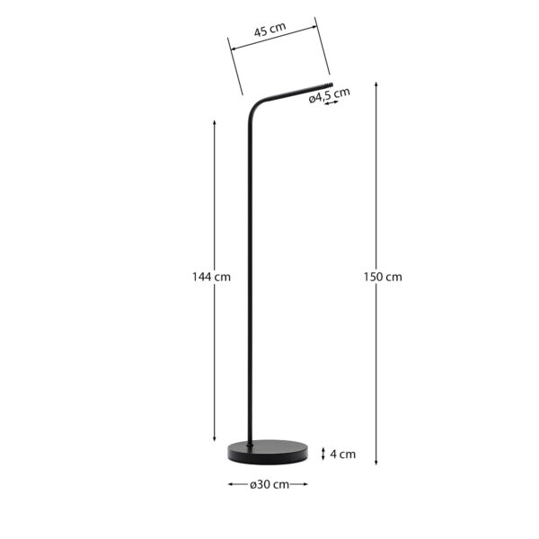 Soporte para lámparas portátiles Nali de metal con acabado pintado negro