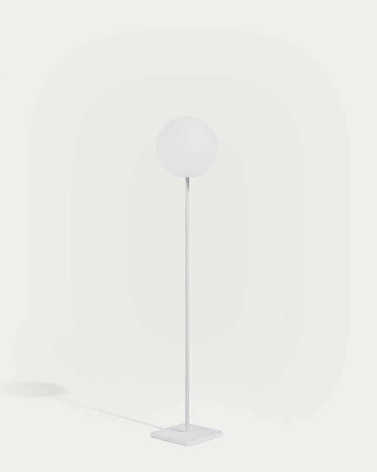 Lámpara de pie solar para exterior Dinesh de acero gris 120 cm