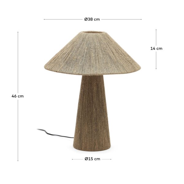 Lámpara de mesa Renee de yute natural