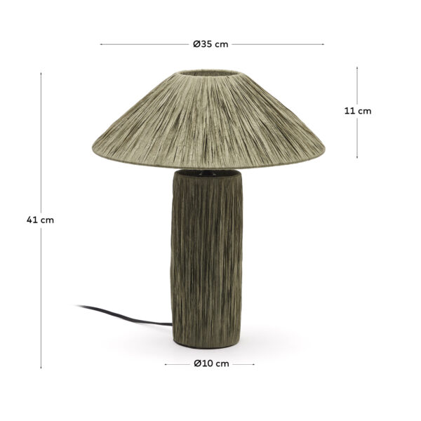 Lámpara de mesa Samse de rafia verde