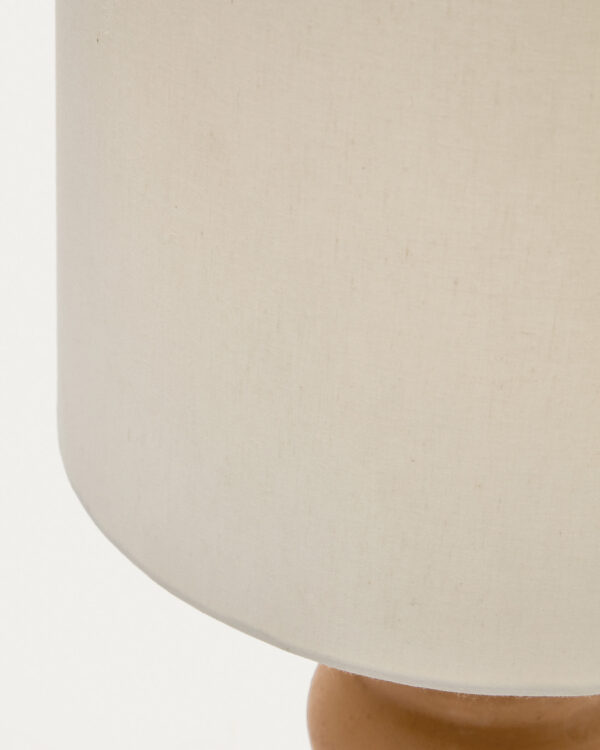 Lámpara de mesa Madsen de terracota y pantalla blanca