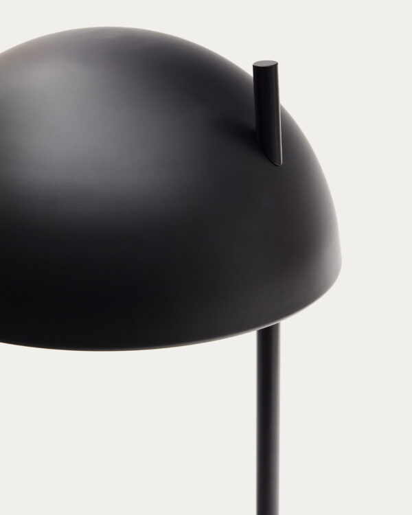 Lámpara de mesa Catlar de madera de fresno y metal con acabado pintado negro