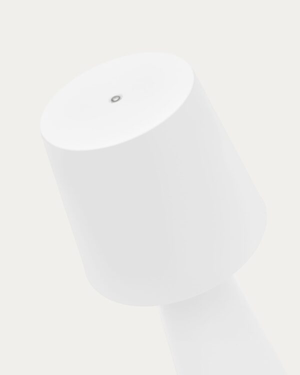 Lámpara de mesa grande de exterior Arenys de metal con acabado pintado blanco