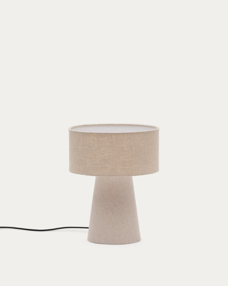 Lámpara de mesa Algaida de tejido gris