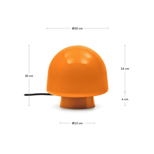 Lámpara de mesa Reig de cristal naranja