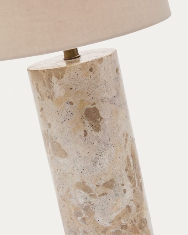 Lámpara de mesa Raze de mármol beige y pantalla de lino beige