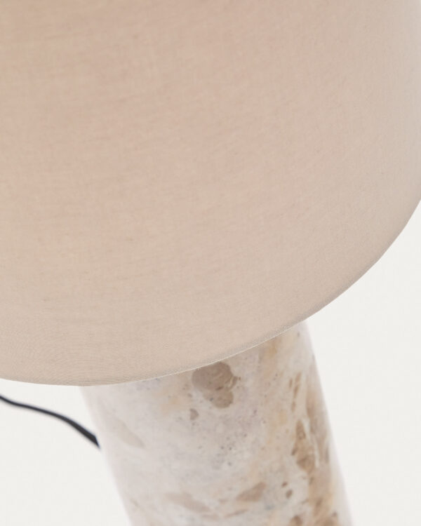 Lámpara de mesa Raze de mármol beige y pantalla de lino beige