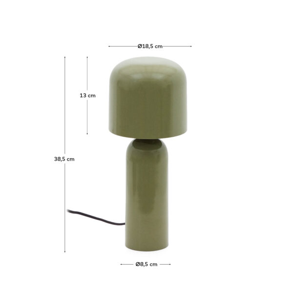 Lámpara de mesa Monze de metal pintado verde